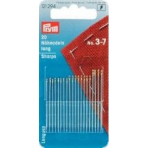 Prym - Hand Sewing Needles Sharps - With Gold Eye 3-7